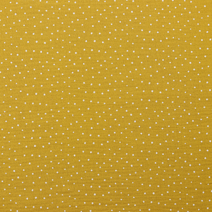 Tecido Double Gauze Little Dots Mustard