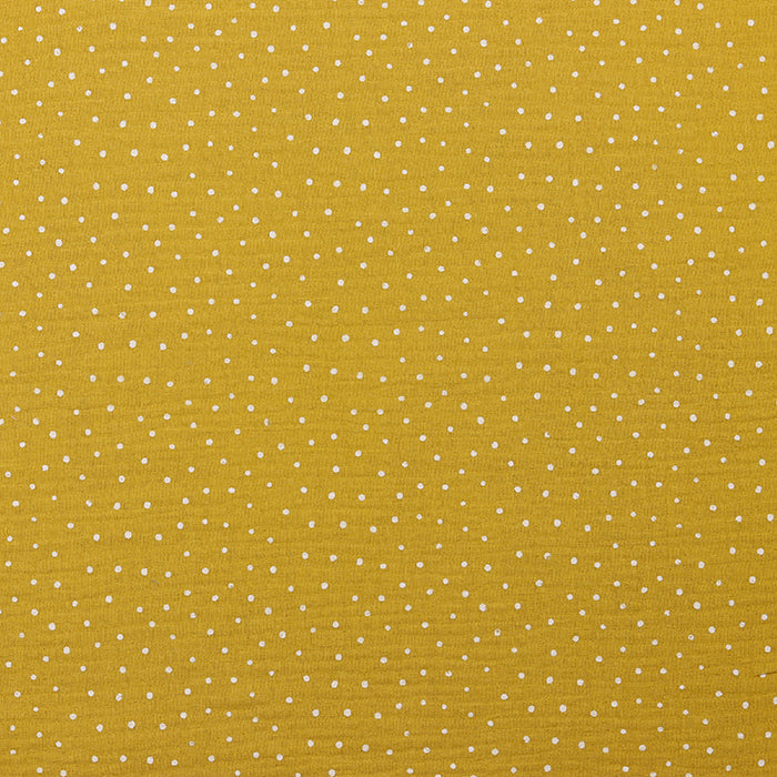 Tecido Double Gauze Little Dots Mustard
