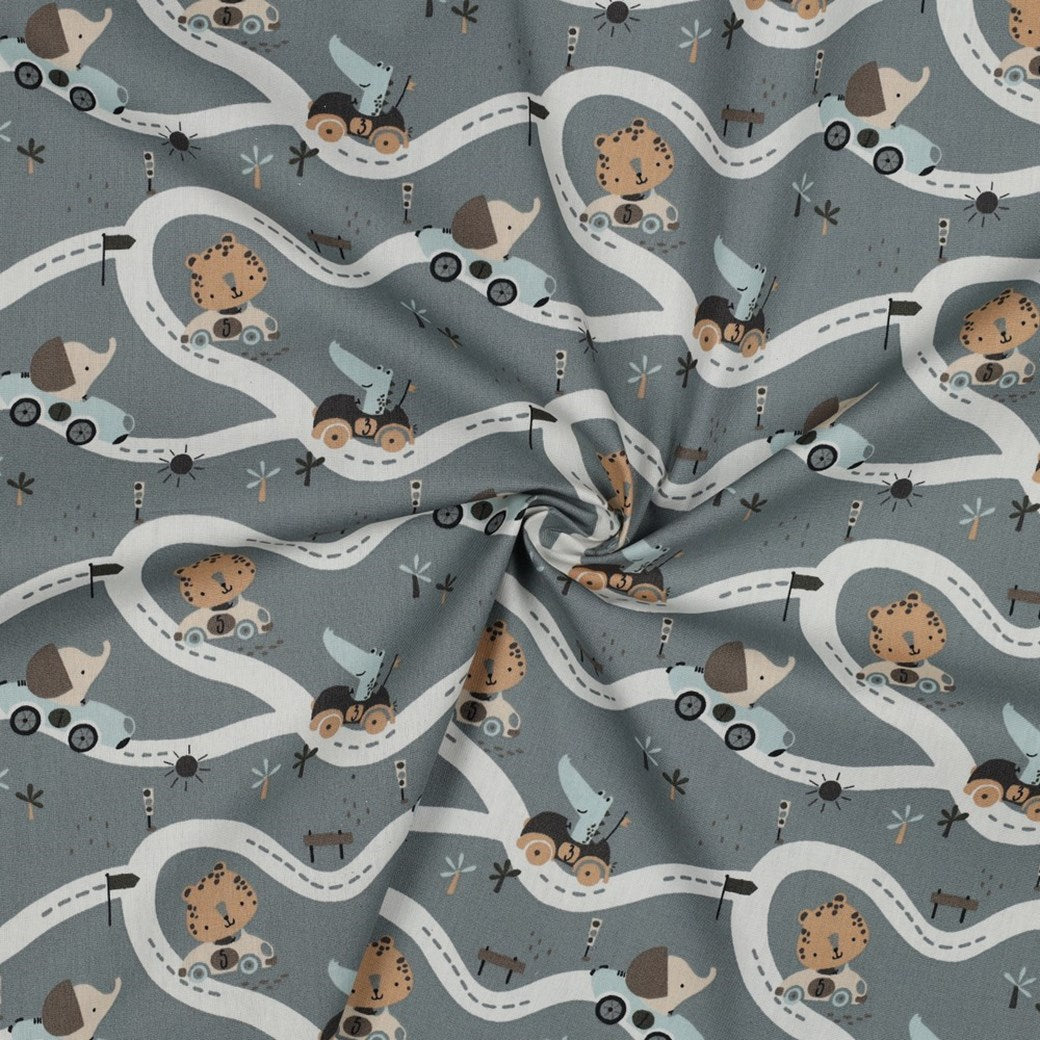Tecido Poplin Route Dark Mint