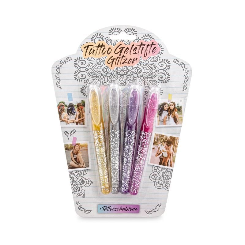 Kit 4 Canetas Glitter para tatuagens