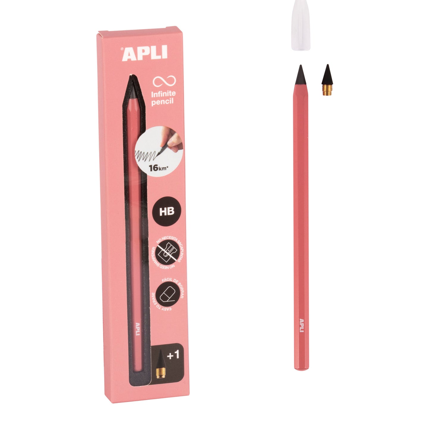 Lápis Infinito Pastel Apli Rosa Coral