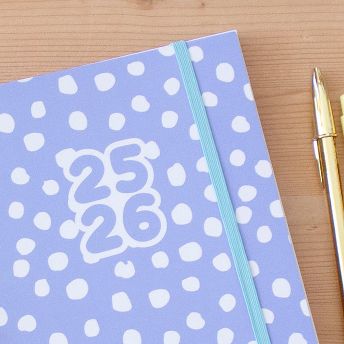 Agenda A5 Semanal 2025/2026 Capa Dura DOTS BLUE