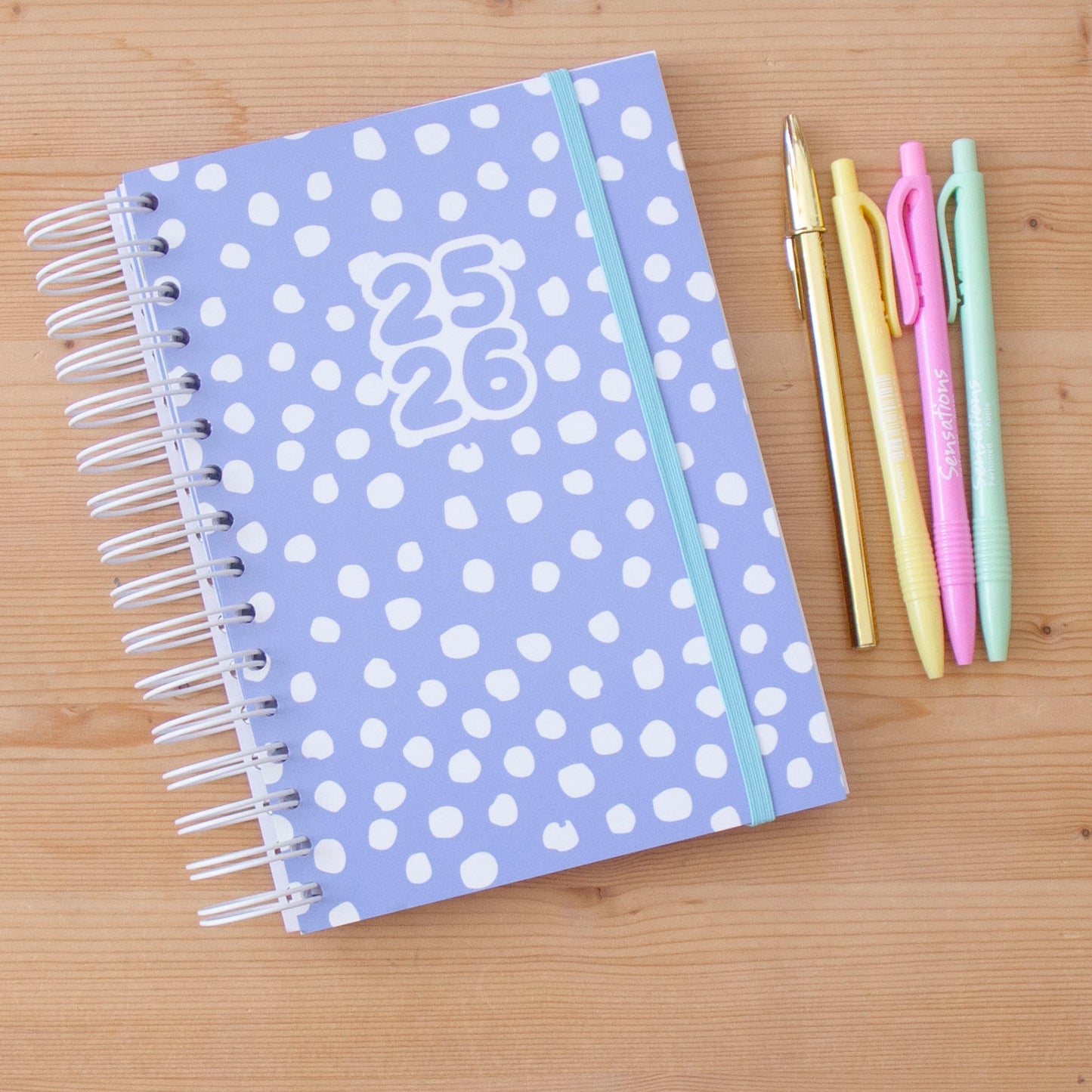 Agenda A5 Semanal 2025/2026 Capa Dura DOTS BLUE