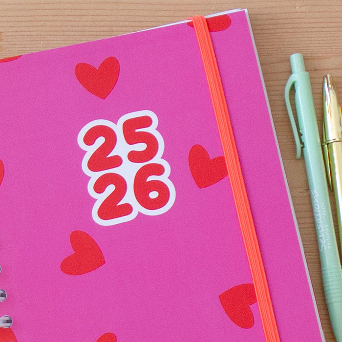Agenda A5 Semanal 2025/2026 Capa Dura PINK LOVE