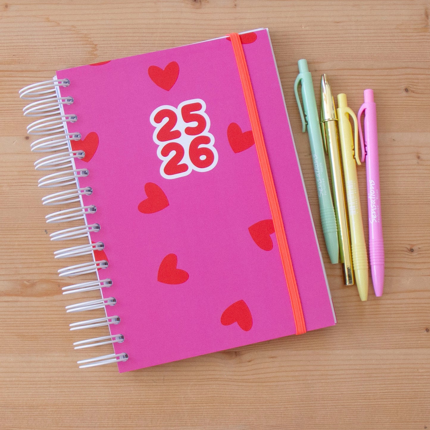 Agenda A5 Semanal 2025/2026 Capa Dura PINK LOVE