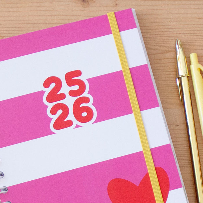 Agenda A5 Semanal 2025/2026 Capa Dura RED HEART
