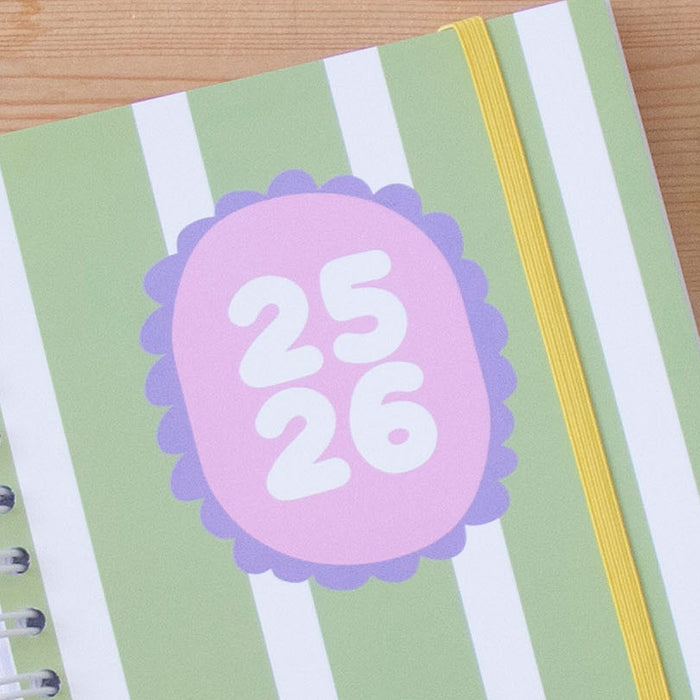 Agenda A5 Semanal 2025/2026 Capa Dura VINTAGE GREEN