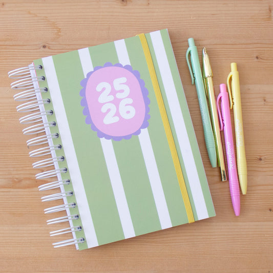 Agenda A5 Semanal 2025/2026 Capa Dura VINTAGE GREEN*