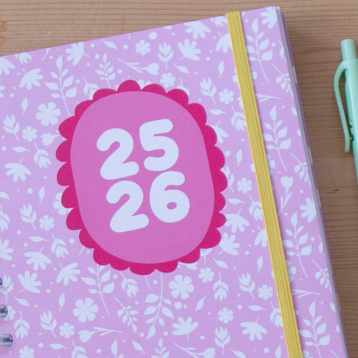 Agenda A5 Semanal 2025/2026 Capa Dura VINTAGE PINK