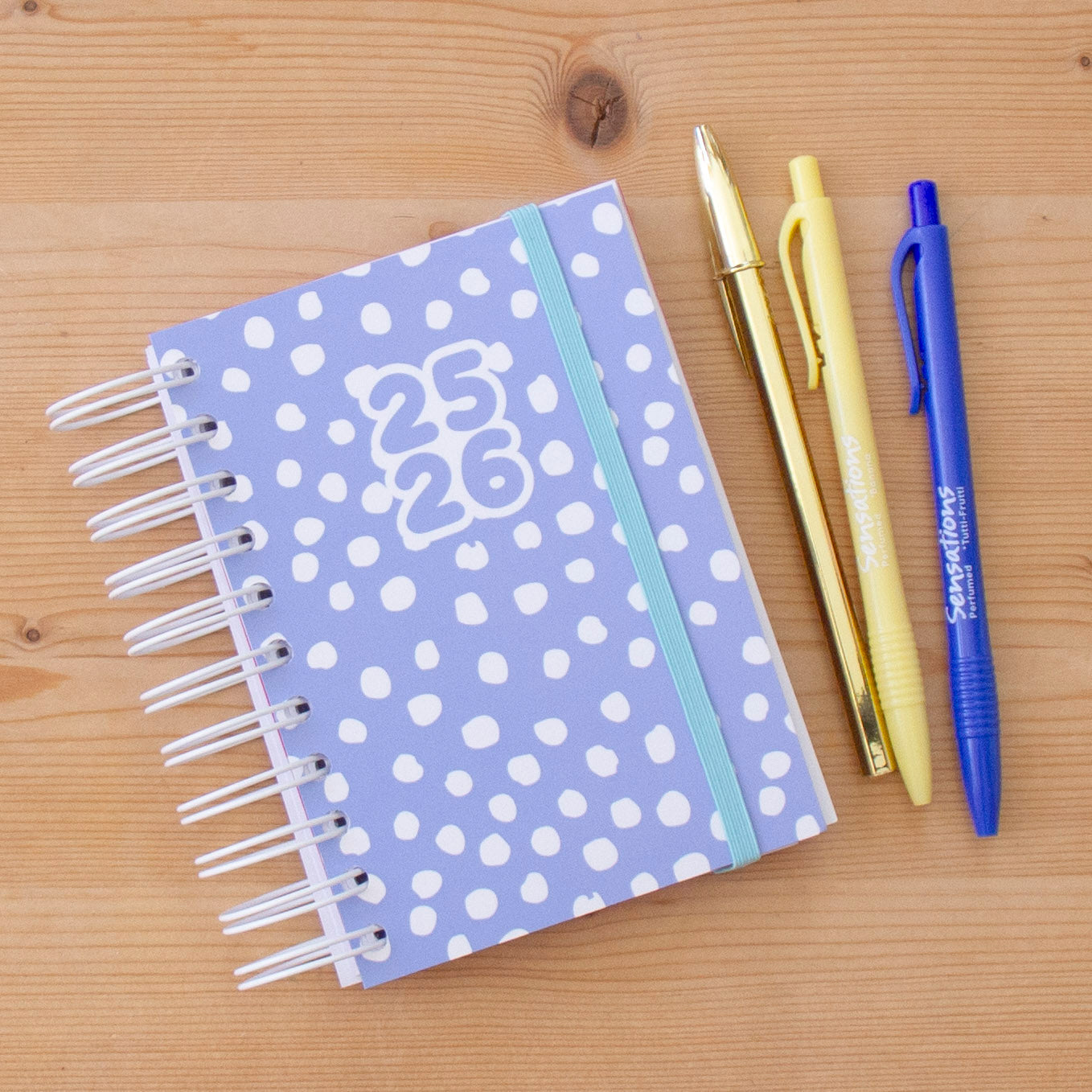 PRÉ-VENDA Agenda A6 Diária 2025/2026 Capa Dura DOTS BLUE