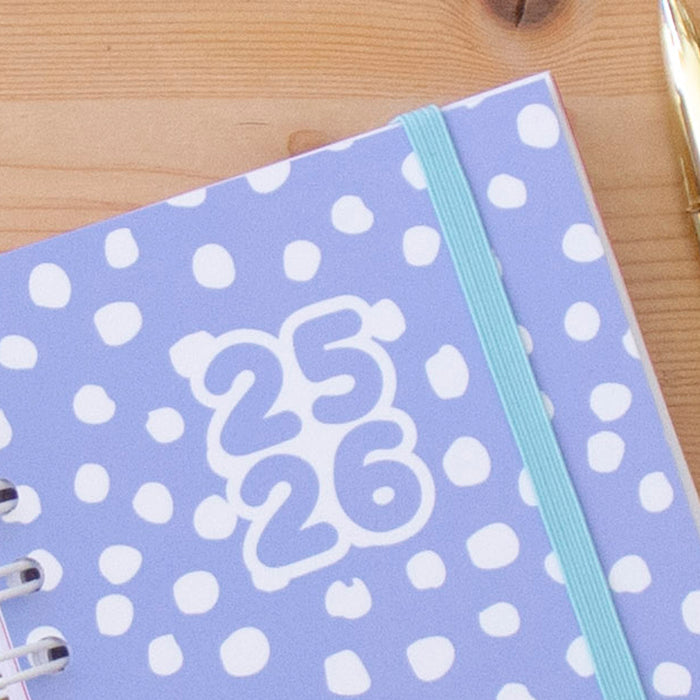 PRÉ-VENDA Agenda A6 Diária 2025/2026 Capa Dura DOTS BLUE