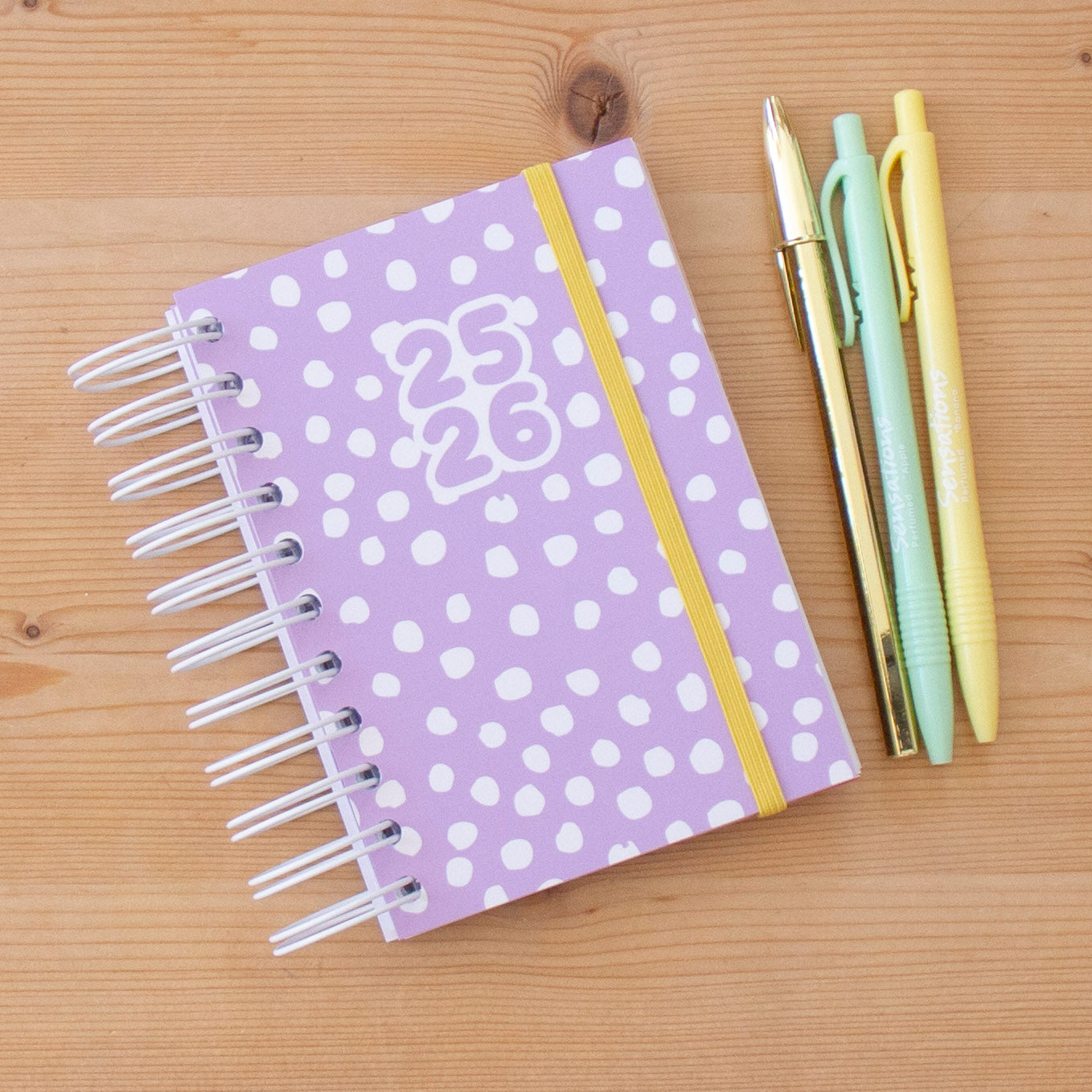 Agenda A6 Semanal 2025/2026 Capa Dura DOTS LAVANDA