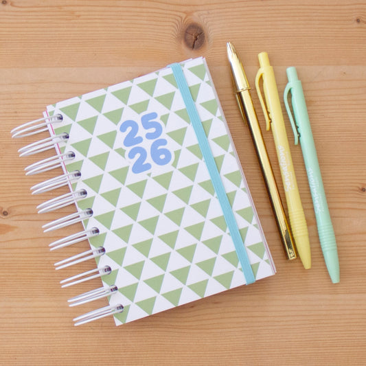 Agenda A6 Semanal 2025/2026 Capa Dura GRAPHIC GREEN
