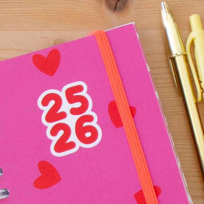 PRÉ-VENDA Agenda A6 Diária 2025/2026 Capa Dura PINK LOVE