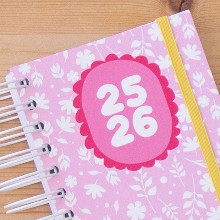 Agenda A6 Semanal 2025/2026 Capa Dura VINTAGE PINK