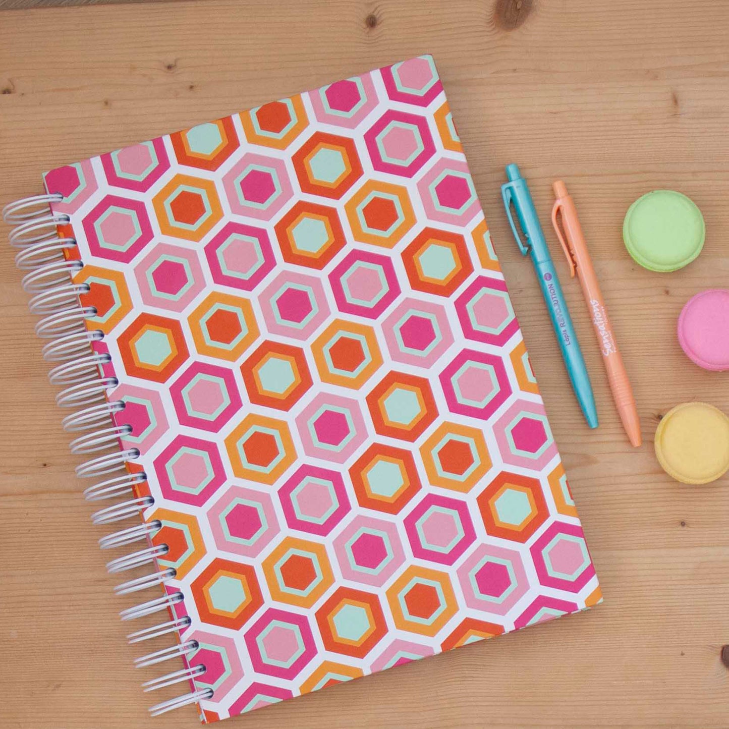 Caderno A4 Capa Dura Pautado FAVO DE MEL