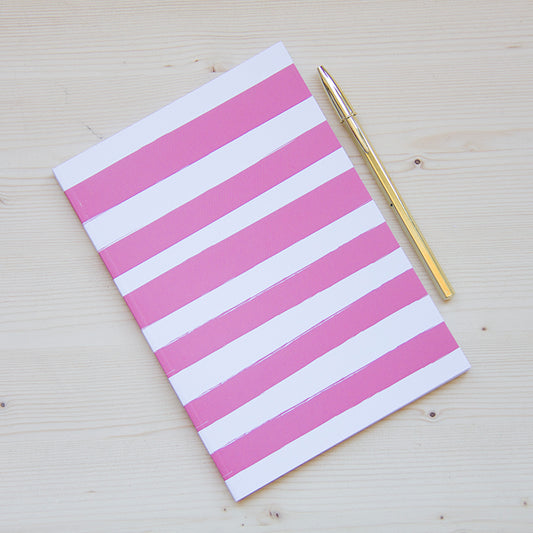 Caderno Agrafado A5 PAUTADO Pink Stripes