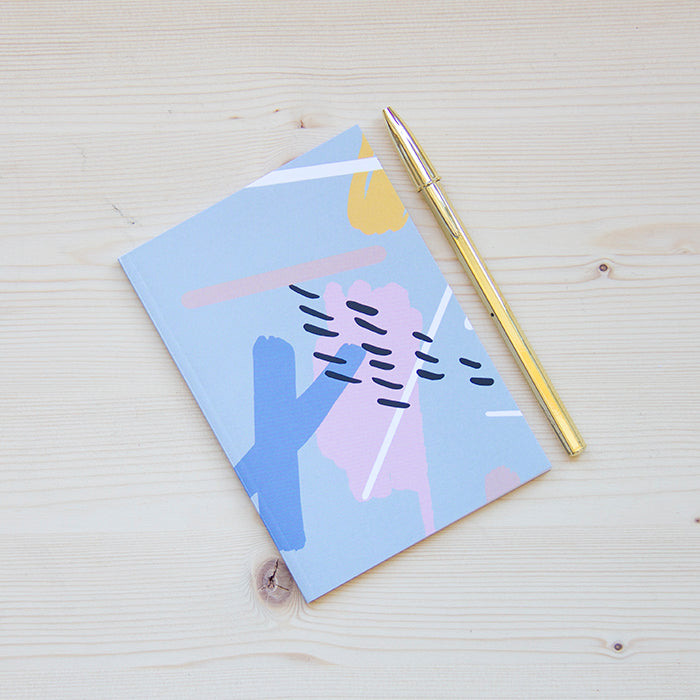Caderno Agrafado A6 PAUTADO Paint Blue