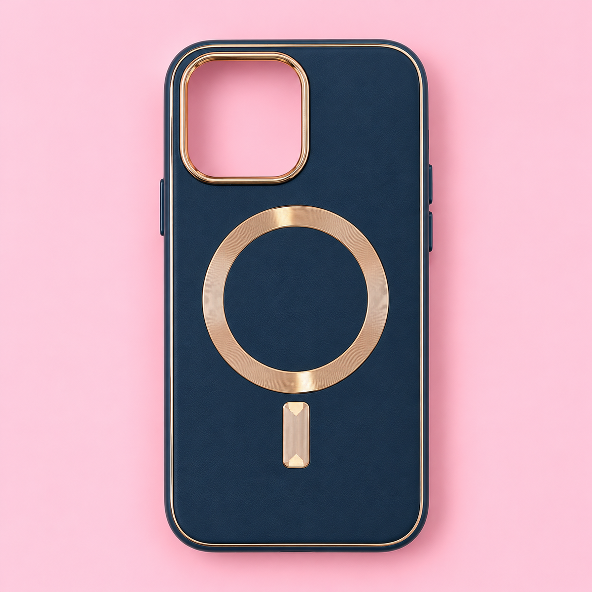 Capa iphone Simples 14 Pro Max Azul com dourado