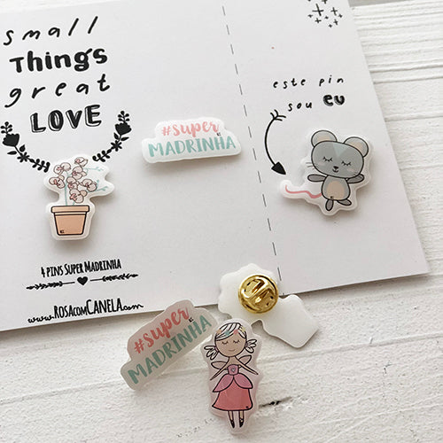 Kit 4 Pins Madrinha