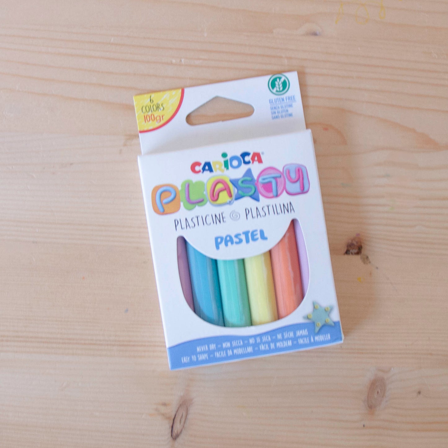 Kit 6 Plasticinas Carioca Pastel Plasty*