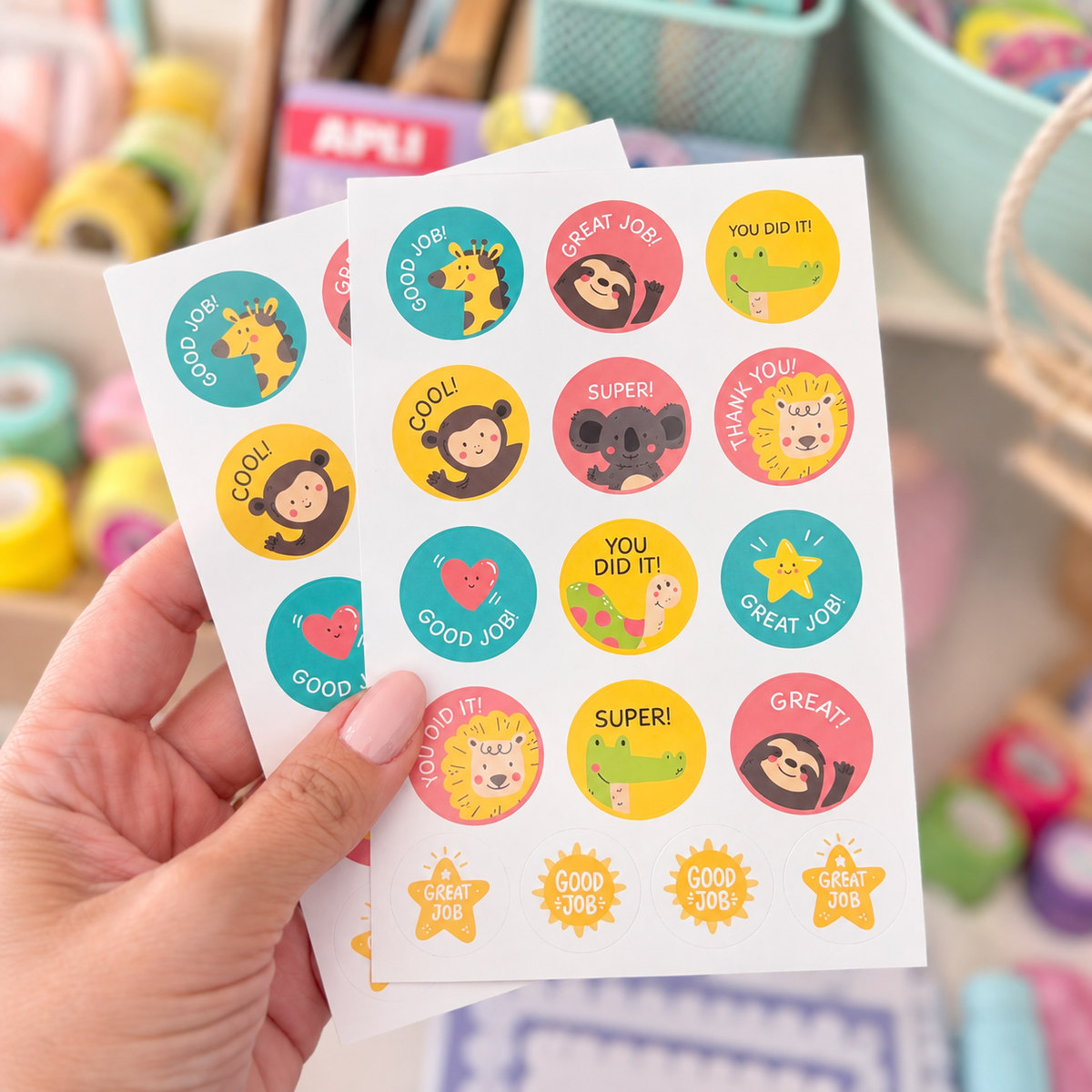 Stickers A6 Animais (2 folhas)