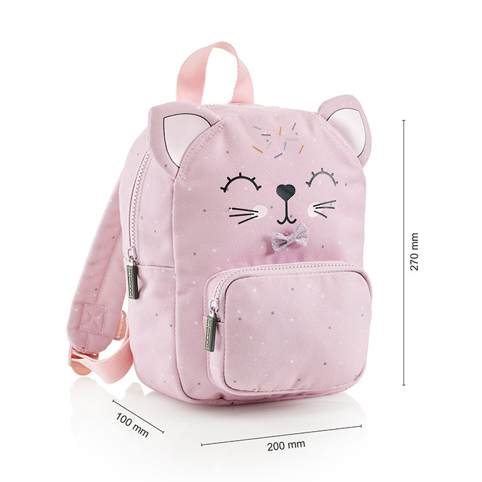 Mochila Reciclada Mini Gatinho Rosa 5L