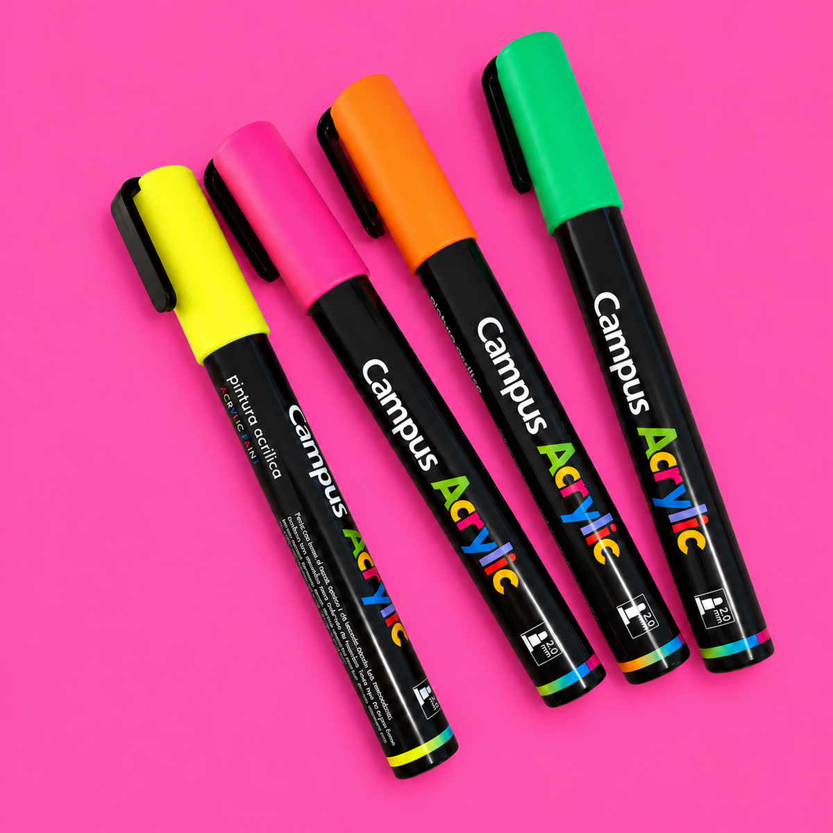 Kit 4 Marcadores Acrílicos Neon (p/vidro etc) 2.0 mm