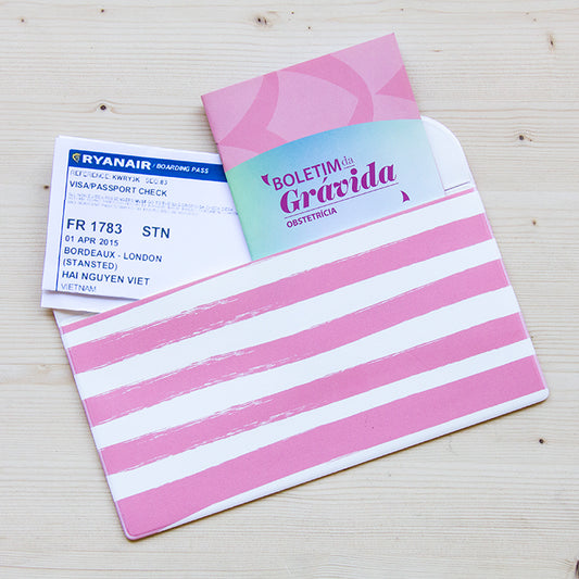 Porta Documentos Napa 24,5 x 13 cm Pink Stripes