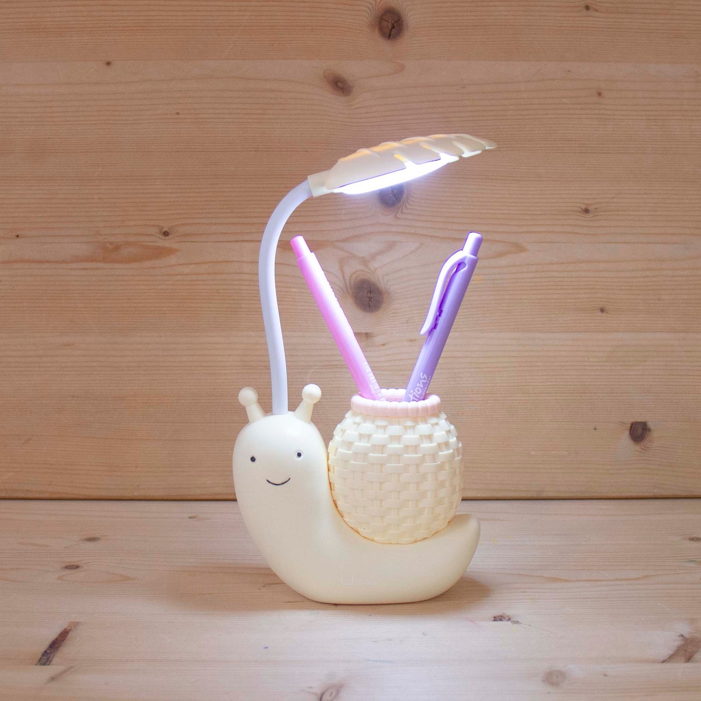Porta Canetas Led Caracol Amarelo