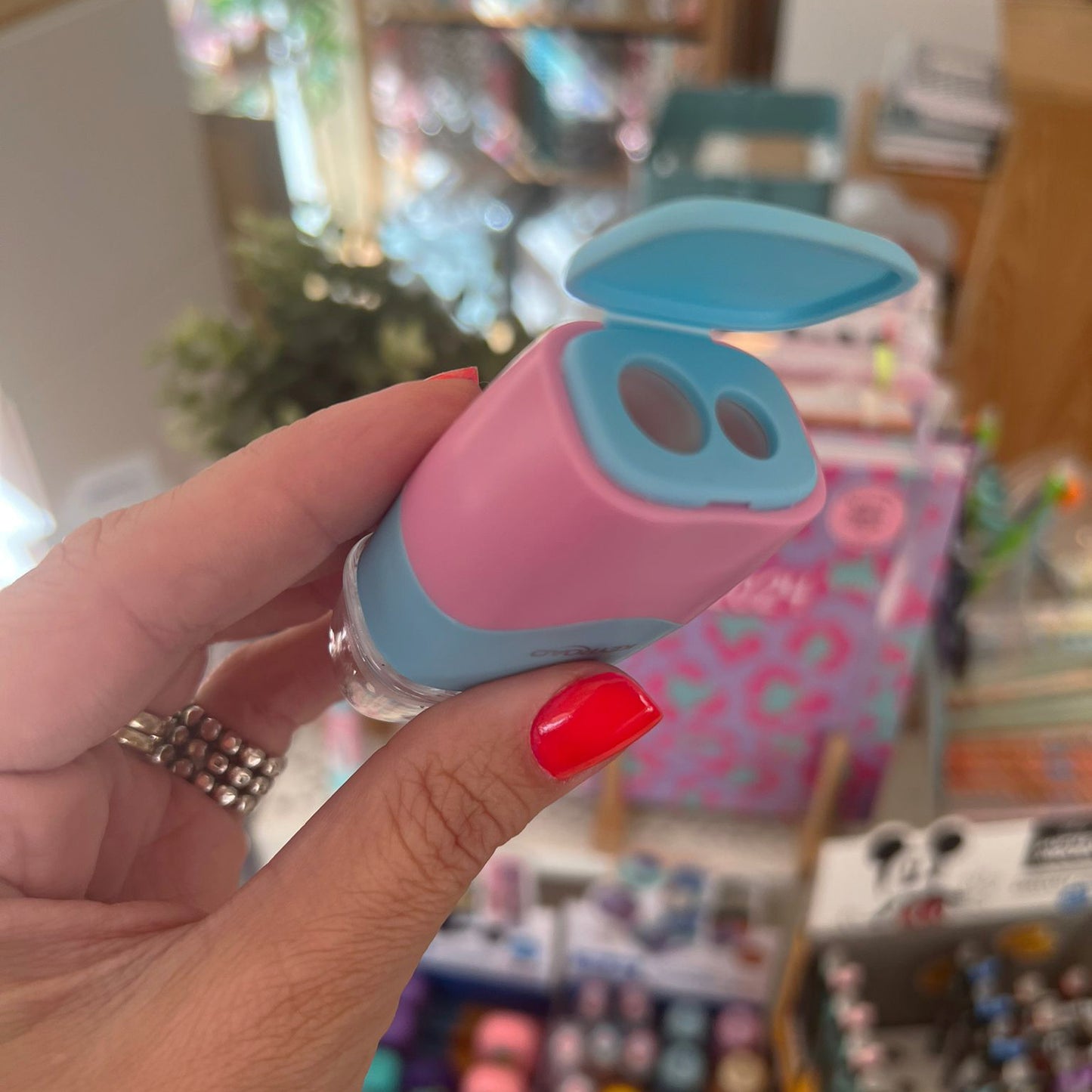 Afia duplo e borracha Keyroad Pastel Azul Rosa