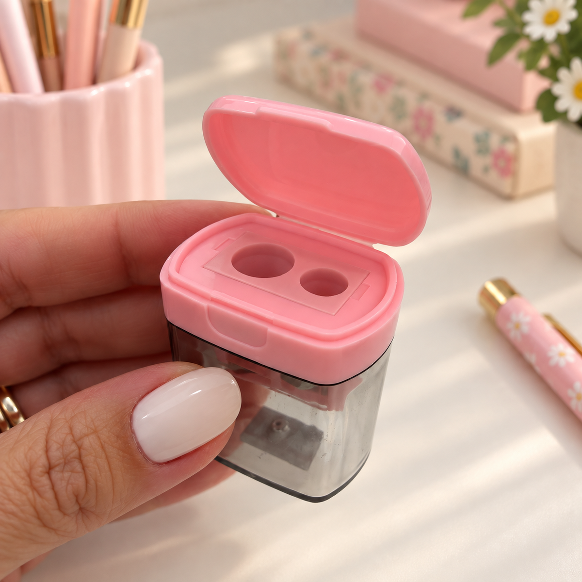 Afia duplo com depósito Pastel Rosa