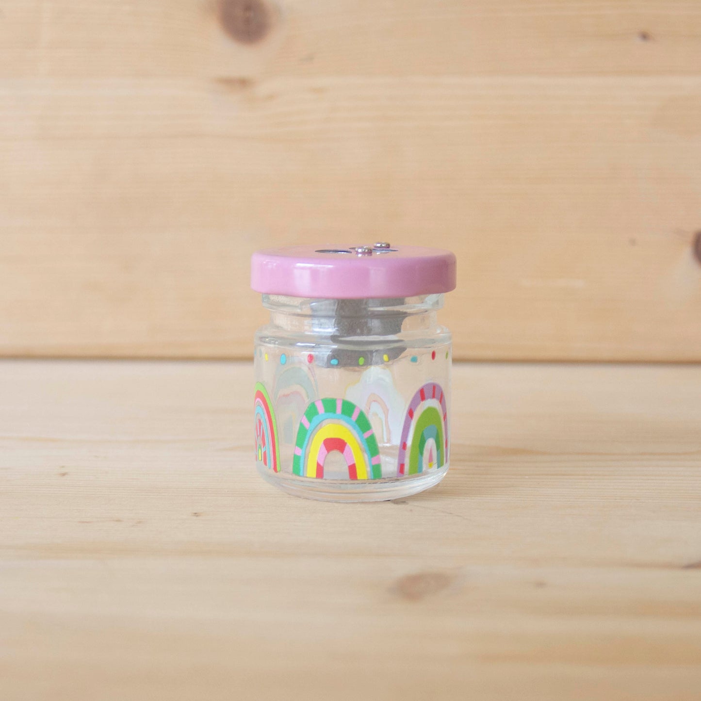 Afia duplo em vidro Rainbow Rosa