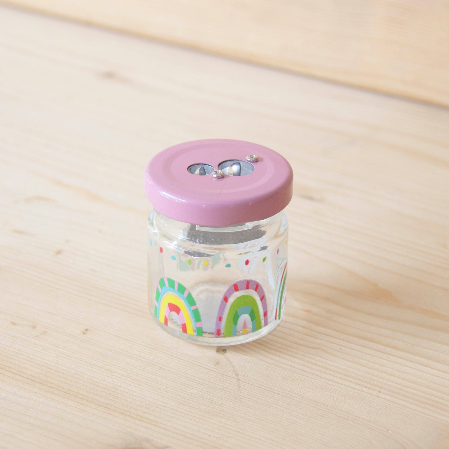 Afia duplo em vidro Rainbow Rosa