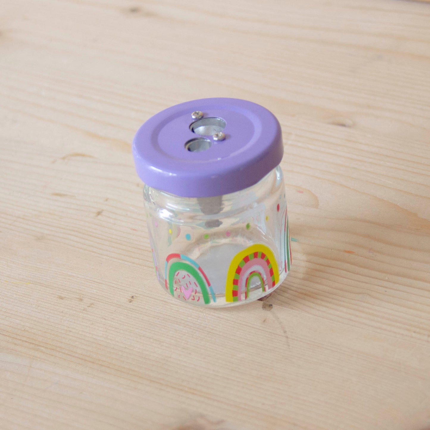 Afia duplo em vidro Rainbow Lilás