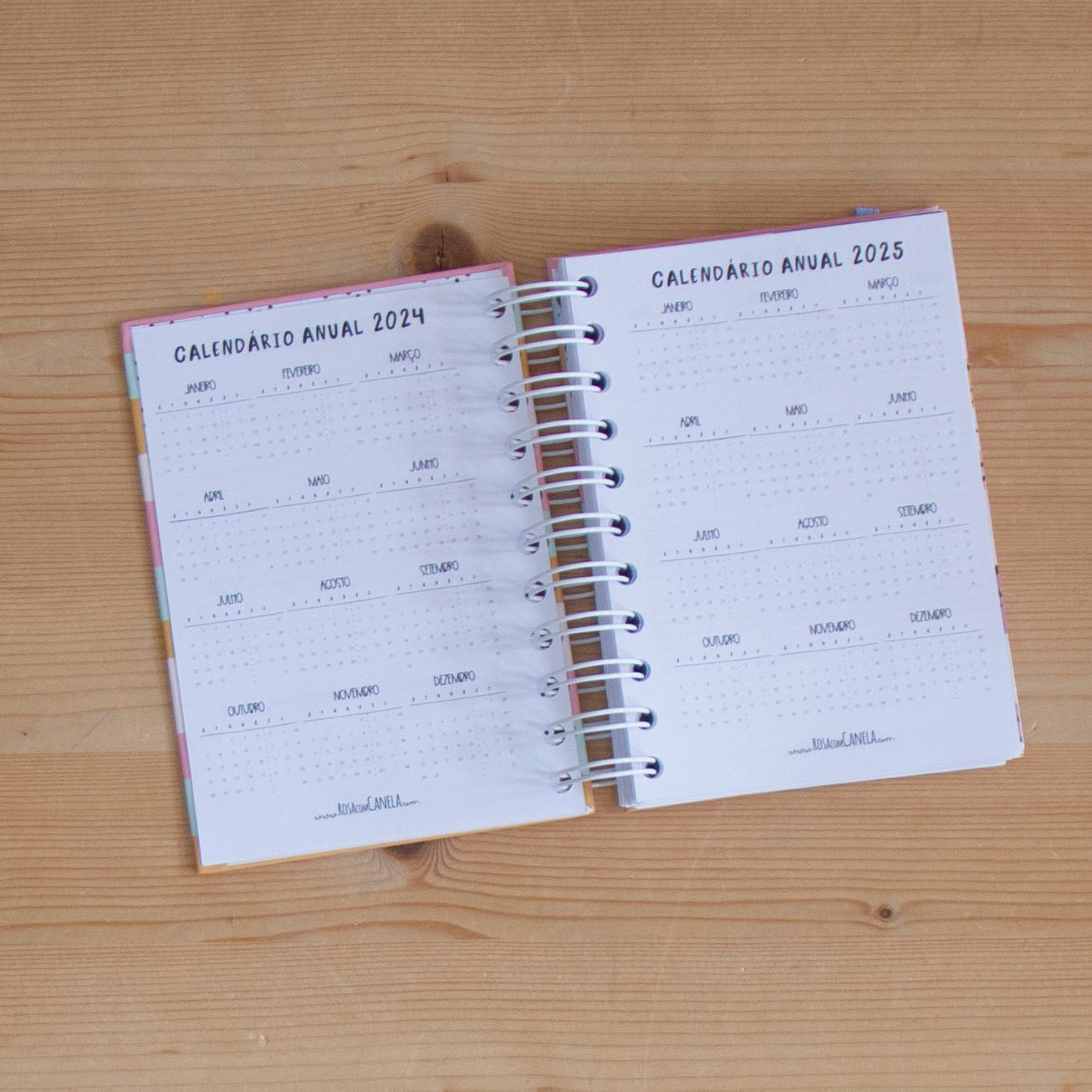 Agenda A6 Diária 2024 Capa Dura PASTEL STRIPES Blue
