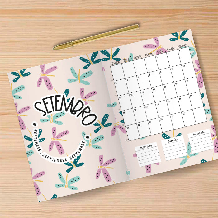 Agenda A5 Diária 23/24 CAPA DURA Auxiliar mais Carinhosa!