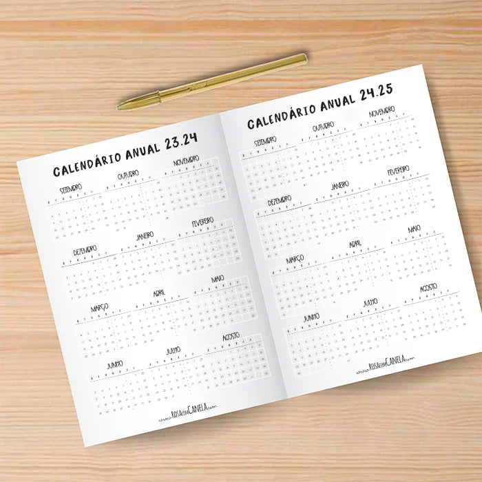 Agenda A5 Diária 23/24 CAPA DURA Auxiliar mais Carinhosa!