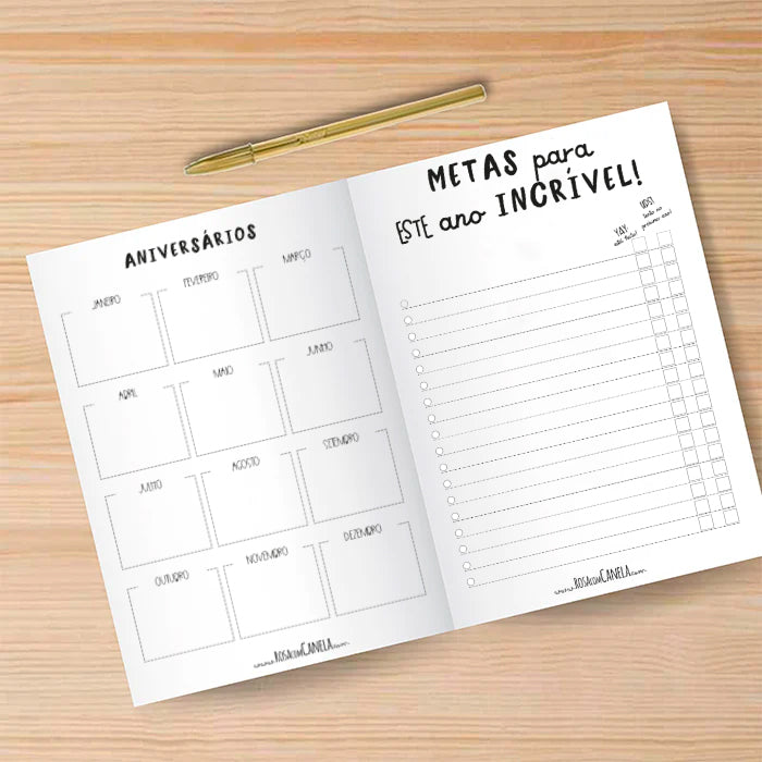 Agenda A5 Diária 23/24 CAPA DURA Auxiliar mais Carinhosa!