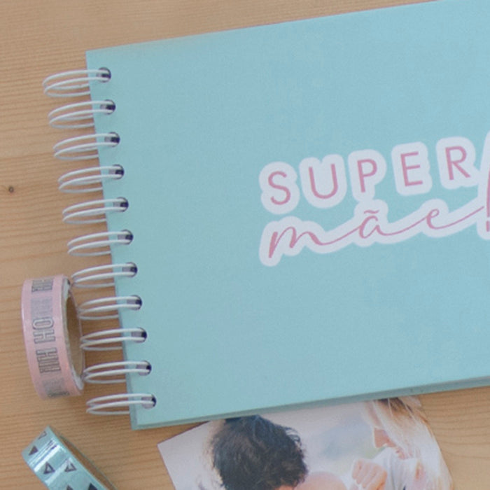 Álbum A5 com argolas SUPER MÃE!