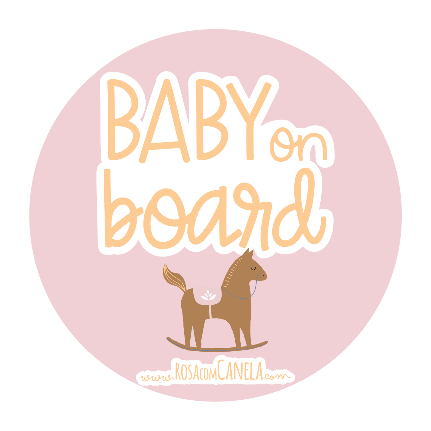 Baby on Board Cavalinho Rosa