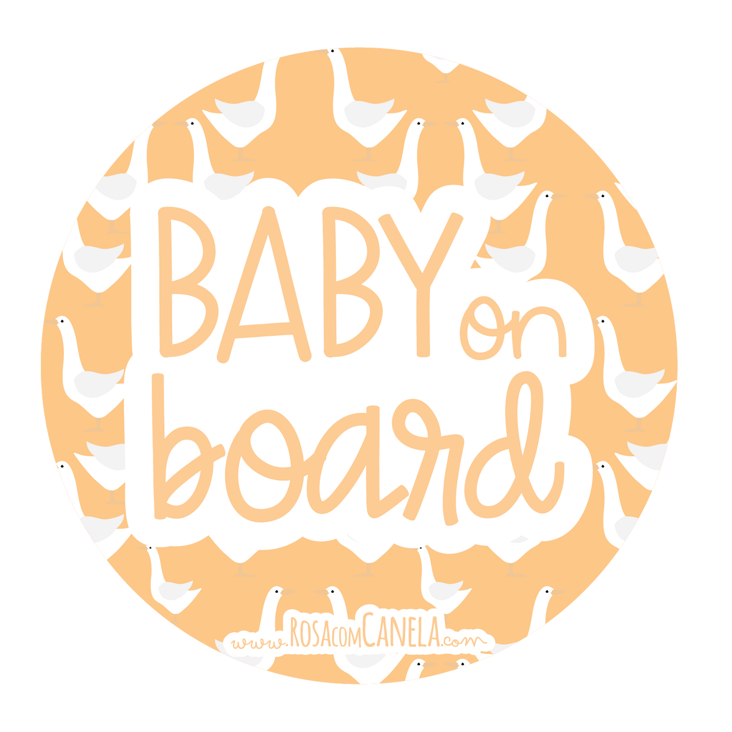 Baby on Board Birds Yellow