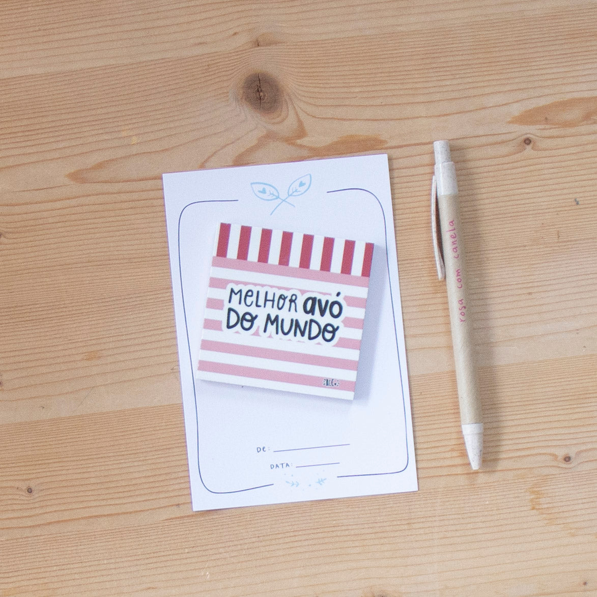 Azulejo Íman 7 x 7 cm MELHOR AVÓ (pink stripes)