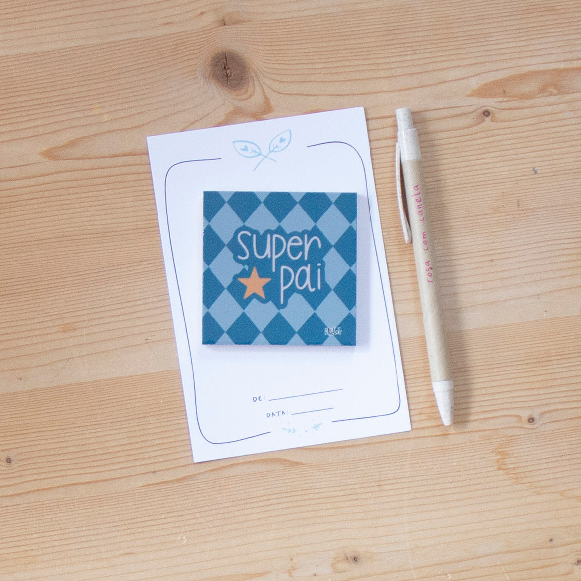 Azulejo Íman 7 x 7 cm SUPER PAI (blue)