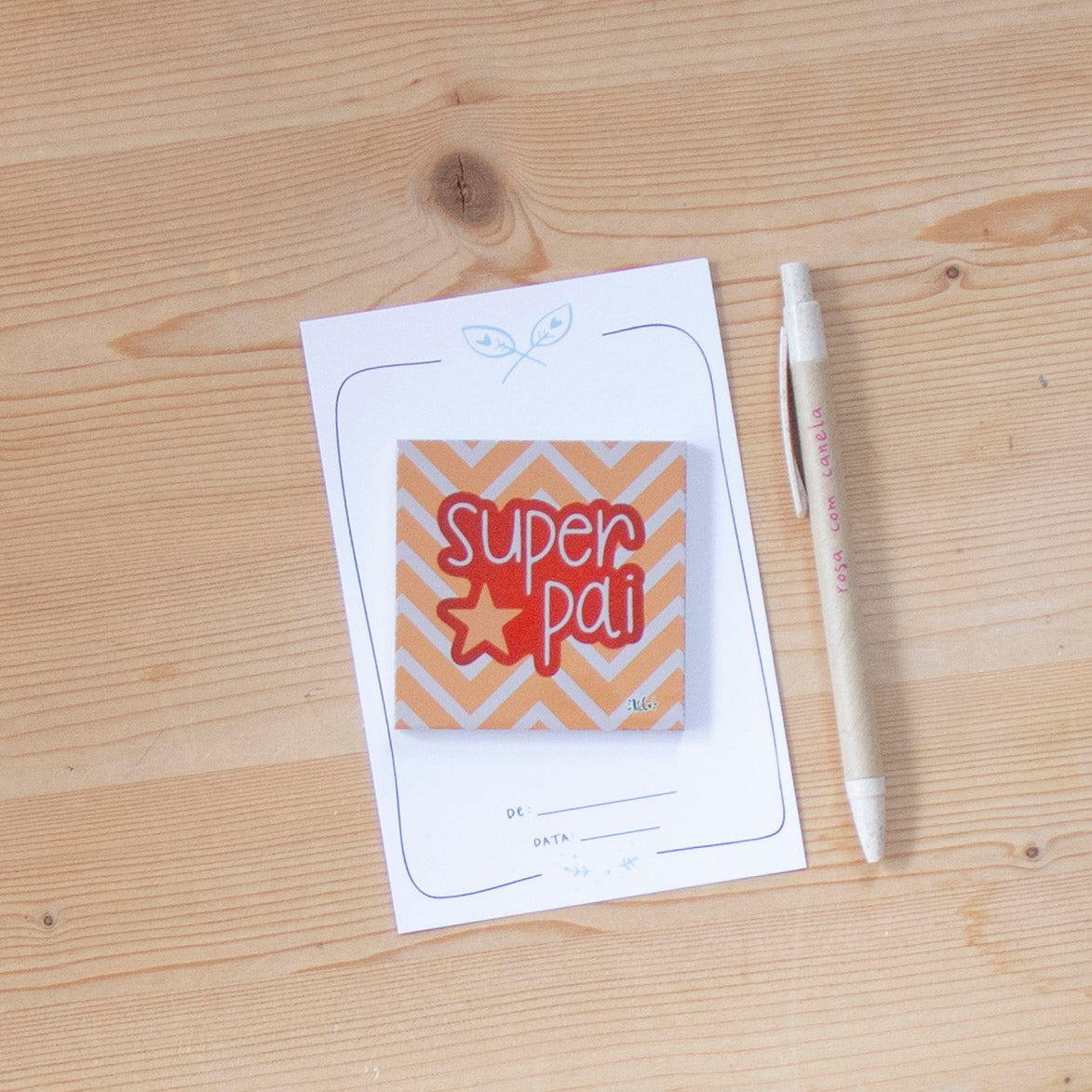 Azulejo Íman 7 x 7 cm SUPER PAI (yellow)