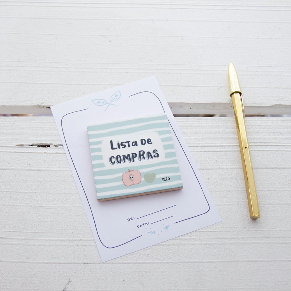 Azulejo Íman 7 x 7 cm Lista de compras