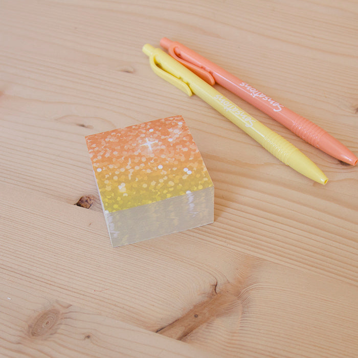 Sticky Notes 50x50mm Glitter Orange