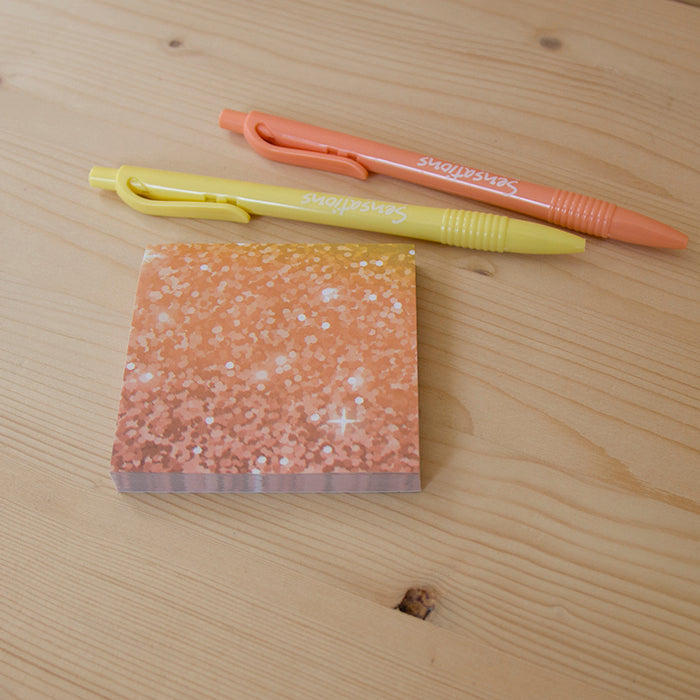 Sticky Notes 74x74mm Glitter Orange