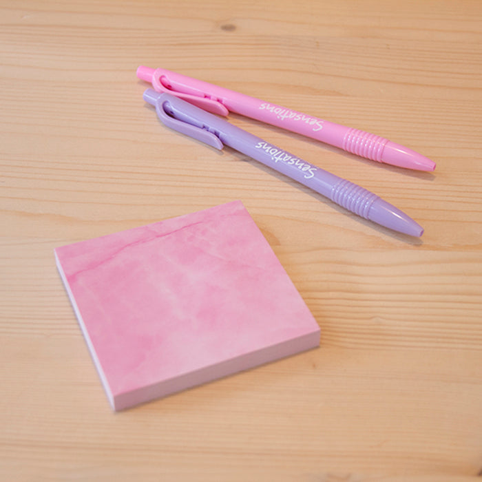 Sticky Notes 74x74mm Marble Pink