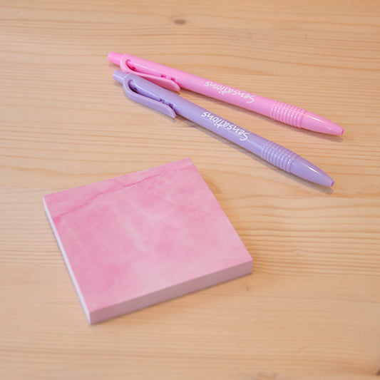 Sticky Notes 74x74mm Marble Pink